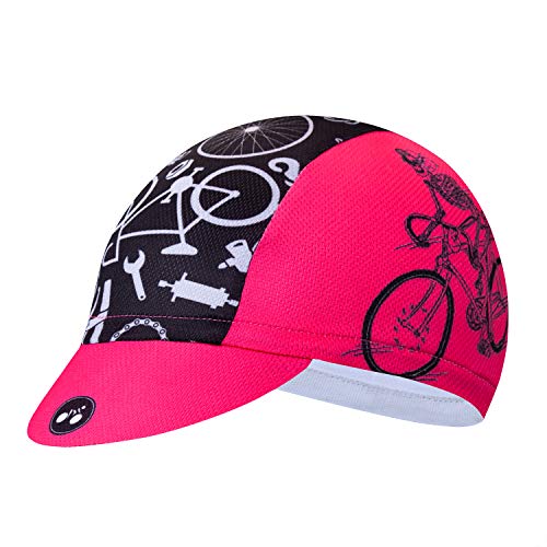 Men Women Cycling Cap Helmet Liner Hat Outdoor MTB Sun Proof Anti-Sweat Breathable Riding Rose Red