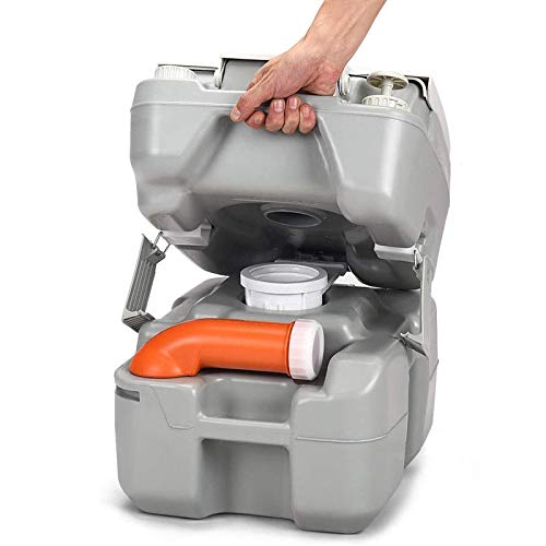 Safstar 5.3 Gallon Portable Toilet Splash-Free Dumping, Anti-Leak Water Pump, Large Capacity Waste Tank with Level Indicator, 3 Way Pistol Flush, Rotating Spout for RV Travel Camping