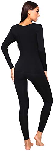 WiWi Ultra Soft Bamboo Underwear for Women Thermal Long Johns Sets Lightweight Base Layer Top Pants Pajamas Set S-3X, Black, Medium | The Storepaperoomates Retail Market - Fast Affordable Shopping