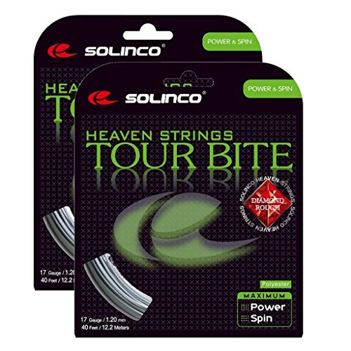 Solinco Diamond Rough Tennis String – Textured Co-Poly for Extra Byte – 17 Gauge (1.20) – 2 Packs