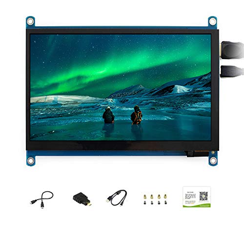 7inch HDMI LCD (H) 1024×600 IPS Capacitive Touch Screen LCD Display Monitor Mini PC for Raspberry Pi 4 3 Model B B+ BB Black Banana Pi Game Console Support Xbox360/PS4/Switch @XYGStudy