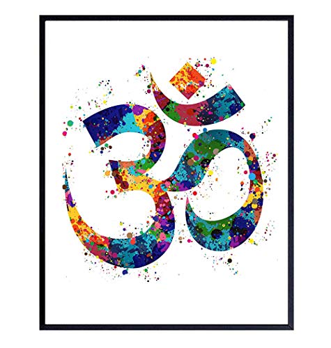 Om Namaste Symbol Watercolor Art Print – 8×10 Unframed Photo – Perfect Gift for Meditation, Yoga or Zen Enthusiasts – Chic Home or Studio Decor