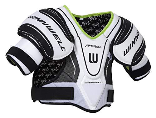 Winnwell Ice Hockey Shoulder Pads – AMP500 Series – Protective Equipment for Hockey Players – Gear for Youth, Junior & Senior (Senior Small)