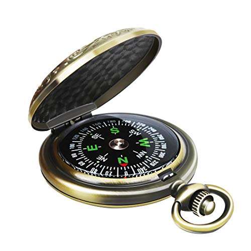 Leabertee Multifunctional Zinc Alloy Classic Compass for Hiking, Camping, Motoring, Boating, Backpacking, Gift and Collection