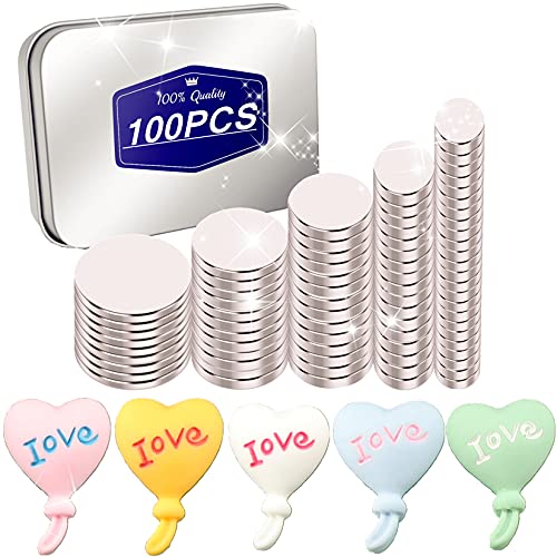 100PCS Small Round Magnets,Rare Earth Neodymium Magnets,Permanent,Fridge,DIY,Scientific,Craft and Office Magnets 5-Size(6×3,8×3,10×3,12×3,15×3)