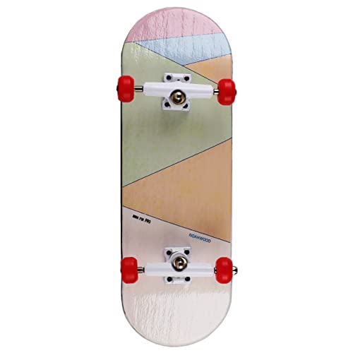 NOAHWOOD Wooden PRO Fingerboards ((Noah Team 5-Layer Maple Handmade Deck 33mmx98mm, NW King WhiteTrucks 33mm, NW II Red Wheels) (Born for PRO)