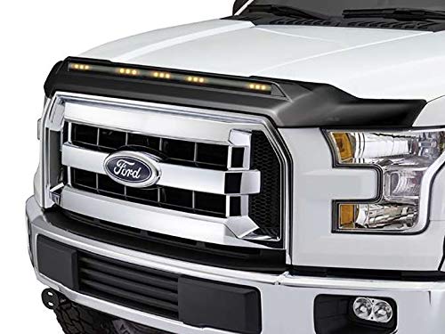 Auto Ventshade [AVS] Aeroskin Lightshield Hood Protector | 2015 – 2020 Ford F-150 (Excludes Raptor Model), Textured Black, 1 pc | 753096|Smoke