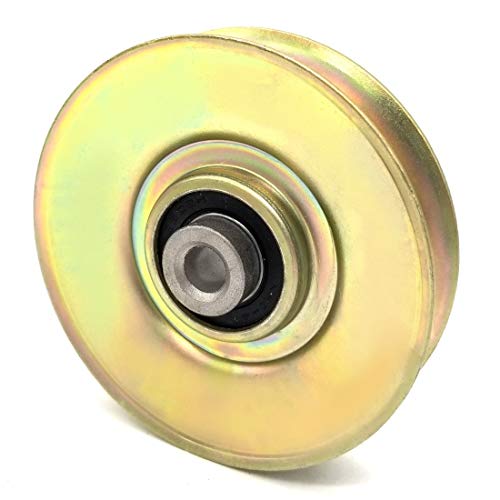 Phoenix Mfg. 3-1/2 Inch Dia 3/8 Inch Bore Steel V-Groove Idler Pulley Replacement for Husqvarna Craftsman 113683 539113683