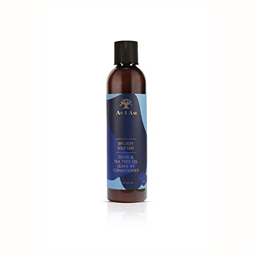 As I Am Dry & Itchy Scalp Care Leave In Conditioner – 8 ounce – Enriched with Piroctone Olamine, Ceramides, Olive Oil, and Tea Tree Oil