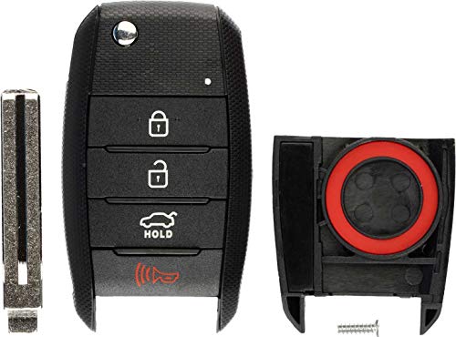 KeylessOption Keyless Entry Remote Flip Key Fob Shell Case Cover Button Pad for Kia Optima Rio Soul Sportage