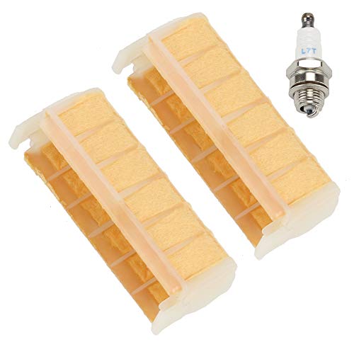 Mckin (Pack of 2) Air Filter fits Stihl 021 023 025 MS210 MS230 MS250 1123 120 1613 Chainsaw Parts with Spark Plug