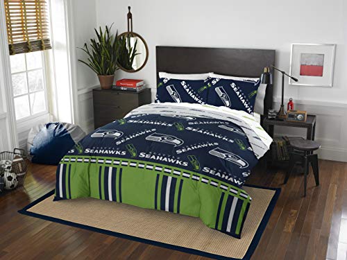 Northwest The Company Officially Licensed NFL Seattle Seahawks Queen Bed in a Bag Set, 86″ x 86″