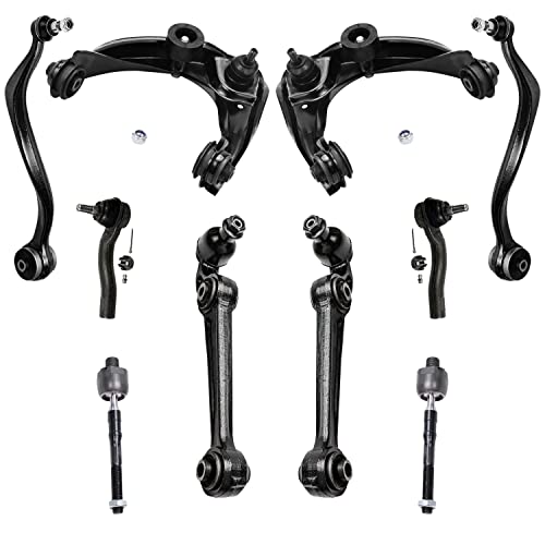 Detroit Axle – Front Upper Lower Control Arms + Tie Rods Replacement for Ford Fusion Lincoln MKZ Mercury Milan – 10pc Set
