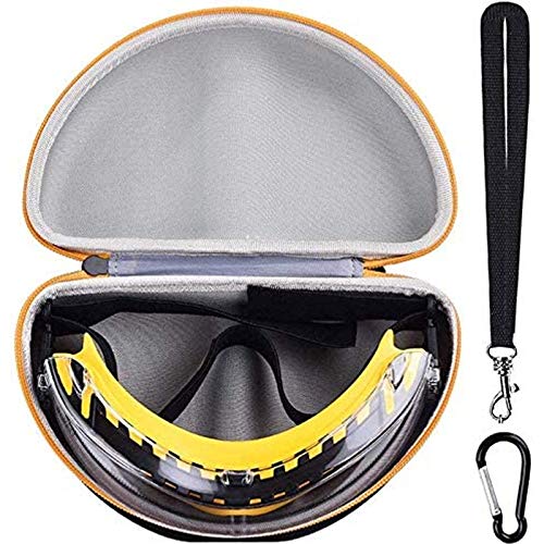 Safety Glasses Case Compatible with DEWALT DPG82-11C/ DPG82-11/ DPG82-21/ DPG82-21C Concealer Clear Anti-Fog Dual Mold Safety Goggle. Eye Protection Glasses Holder Bag with Hand Strap (Box Only)