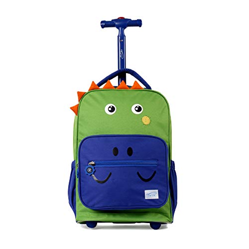 TWISE SIDE-KICK SCHOOL, TRAVEL ROLLING BACKPACK FOR KIDS AND TODDLERS (DINO)