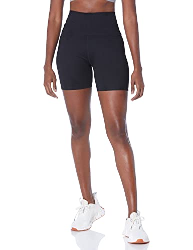 Core 10 Women’s All Day Comfort Slim-Fit High-Waist Booty Yoga Short, Black, Medium