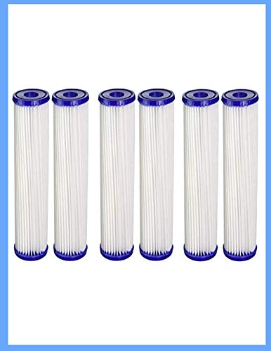 Compitable for Filtrete Standard Capacity Whole House Pleated Water Filters, 30 Microns, Universal Filter, Sump Style Drop-In Filter, 6-Filters (3WH-STDPL-F02)