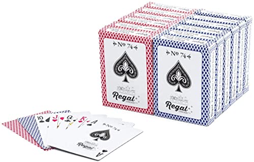 Regal Games – Bulk Playing Cards -2 Sets of 6-Red and Blue-12 Pack – Poker Size, Standard Index -for Blackjack, Euchre, Canasta Card Game – Perfect for Large Events, Bulk Purchasing