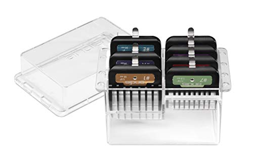 Andis 33655 Premium Clip Animal Comb Set – Built with Plastic, Includes 7 Color Coded Combs of Different Sizes, Metal Clip to Attach Comb – Fits Ultra Edge & Ceramic Edge Blades, Multicolor