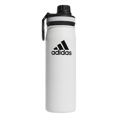 adidas Steel 600 Metal Bottle, White/Black, One Size