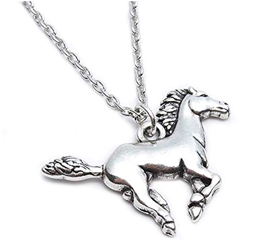 CCBFY Silver Horse Gifts for Girl Teen Kids Necklace Stainless Steel Necklace Horse Jewelry for Women Gift 18″+2″ (Silver)