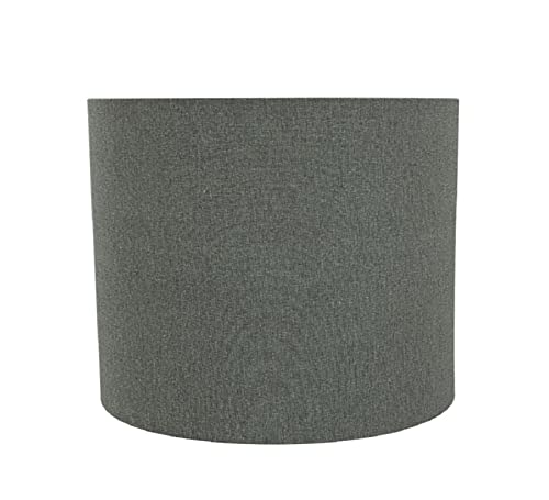 Aspen Creative 31100 Transitional Drum (Cylinder) Shaped Spider Construction Lamp Shade in Grey, 12″ wide (12″ x 12″ x 10″)