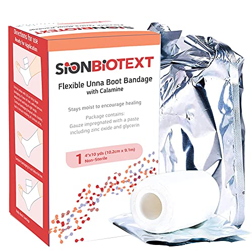 Unna Boot with Zinc and Calamine by Sion Biotext – Compression Bandage Flexible Wrap Maintain Moist Healing Environment for Leg Venous Ulcers Reduce Edema Anti-Itching 4 Inches X 10 Yards (Pack of 3)
