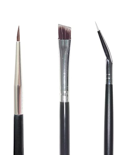 DogieLyn Eye Makeup Gel Eyeliner Brushes – Ultra Fine Bent Eyeliner Brush Angled Eye Define Pointed Round Brush Kit