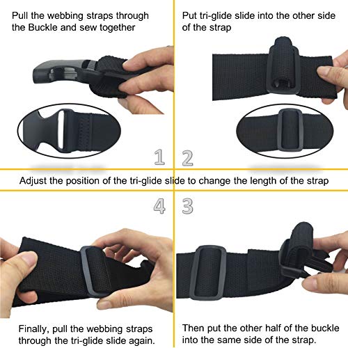 EesTeck 2 Set 1.5 Inch Flat Dual Adjustable Plastic Quick Side Release Plastic Buckles and Tri-glide Slides for Luggage Straps Pet Collar Backpack Repairing (Black, Fit For 1.5”/38mm Webbing Straps) | The Storepaperoomates Retail Market - Fast Affordable Shopping