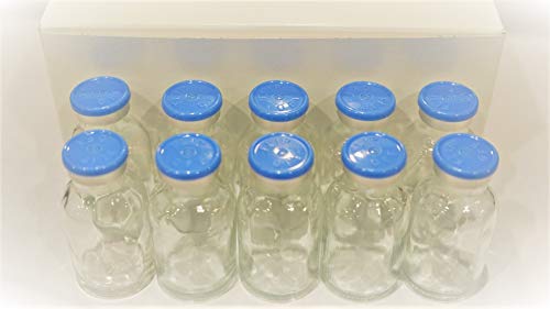 JL 20ml Molded Sterile Clear Vials with Blue Flip Caps Seals and Durable Glass