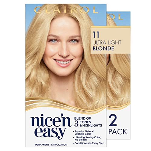 Clairol Root Touch-Up by Nice’n Easy Permanent Hair Dye, 11 Ultra Light Blonde Hair Color, Pack of 2
