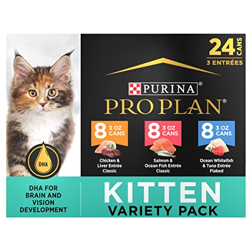 Purina Pro Plan High Protein Wet Kitten Food Variety Pack, DEVELOPMENT Kitten Favorites – (24) 3 oz. Cans