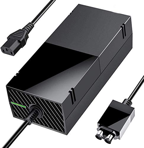 Xbox One Power Supply Brick, AC Adapter Cable Replacement Kit for Xbox One Console Games, Auto Voltage 100-240V, Black