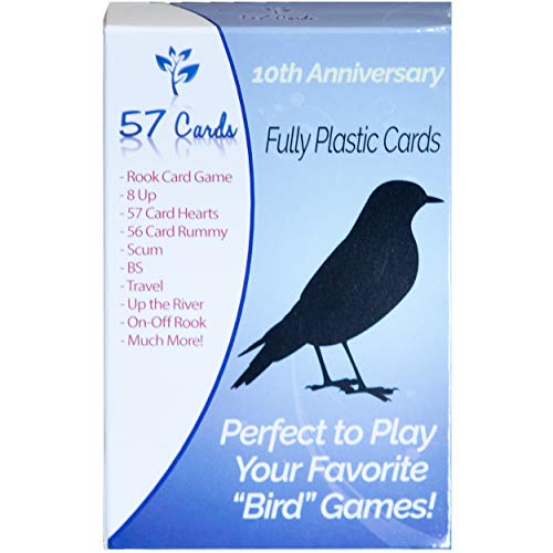 Plastic Bird Cards: 57 Cards 10th Anniversary Deck. Durable, Waterproof, & No Fraying.