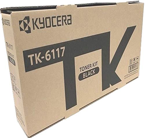 Kyocera 1T02P10US0 Model TK-6117 Black Toner Cartridge For use with Kyocera ECOSYS M4125idn and M4132idn A3 Black & White Multifunctional Systems, Up to 15000 Pages Yield at 5% Average Coverage
