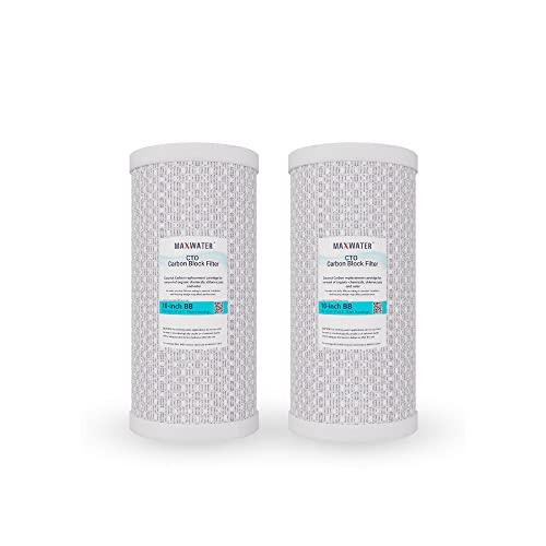 (2 Pack) CTO Filters 10″ x4.5″ Whole House Carbon Filter (5 Micron) compatible with most 10″ BB Whole House Water Filtration Systems