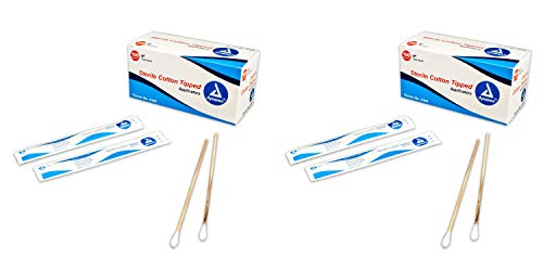 #4305 Cotton Tipped Applicators 6″, Sterile, 2 Per Pouch. 100 Pouches/Box (2 Pack) (2 Pack)