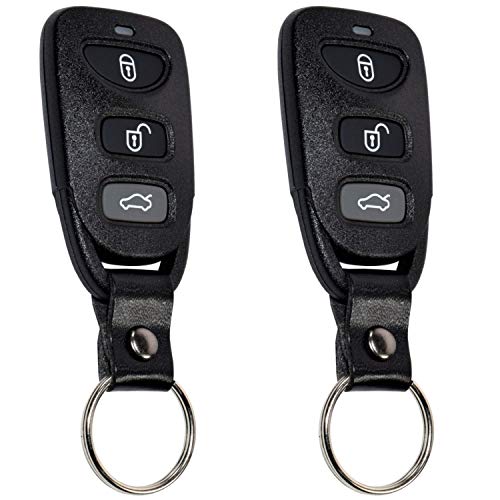 HQRP 2-Pack Remote Key Fob Shell Case Keyless Entry w/ 4 Buttons compatible with Hyundai Sonata 2007 2008 2009 2010 2011 2012 2013 2014 2015