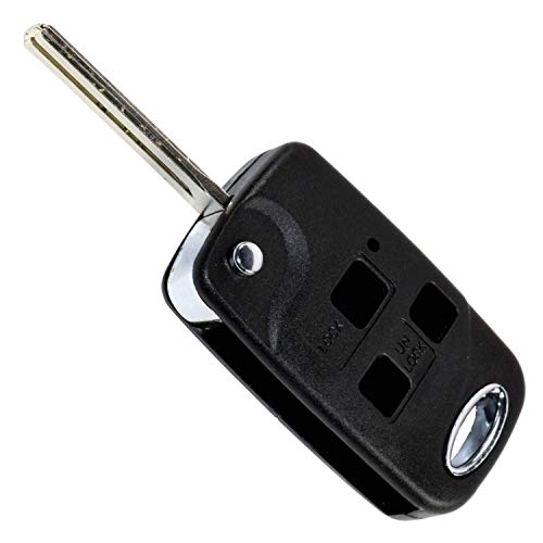 HQRP Upgrade Remote Flip Folding Key Fob Shell Case Keyless Entry w/ 3 Buttons compatible with Lexus RX300 1999 2000 2001 2002 2003; RX330 2004 2005 2006; RX350 2007 2008 2009