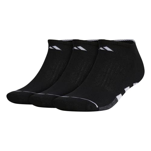 adidas Men’s Cushioned No Show Socks (3-Pair), Black/White/Onix Grey, Large