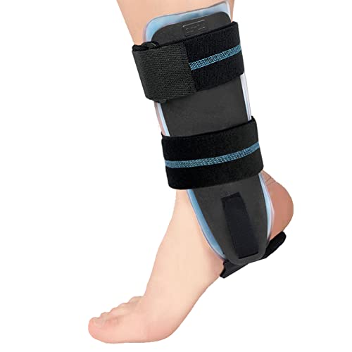 Velpeau Ankle Brace – Stirrup Ankle Splint – Adjustable Rigid Stabilizer for Sprains, Tendonitis, Post-Op Cast Support and Injury Protection for Women and Men (Gel Pads, Large – Right Foot)