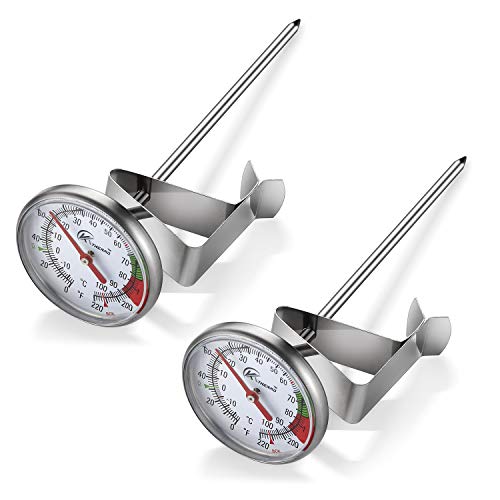 KT THERMO Instand Read 2-Inch Dial Thermometer（2-Pack）, Best for The Coffee Drinks,Chocolate Milk Foam