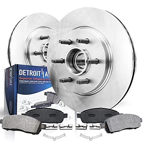 Detroit Axle – 2WD 6 Lugs Front Disc Brake Rotors + Brake Pads Replacement for 2004-2008 Ford F-150 Lincoln Mark LT – 4pc Set