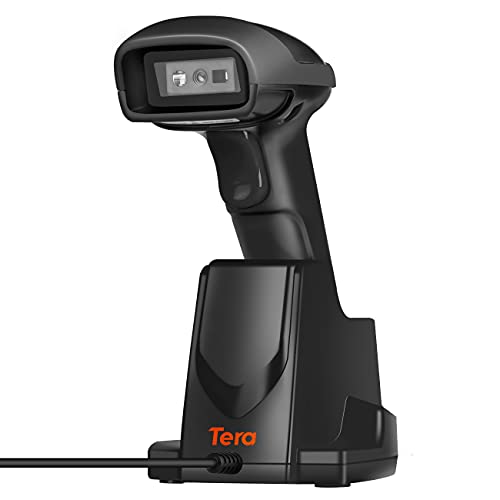 Tera Wireless Barcode Scanner 1D 2D QR with USB Charging Base Handheld Bar Code Reader Scanner Automatic Sensing Fast Precise Scanner HW0005