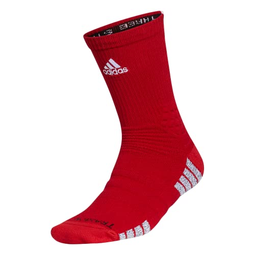 adidas Unisex Creator 365 Basketball Crew Socks (1-Pair), Power Red/White, Large