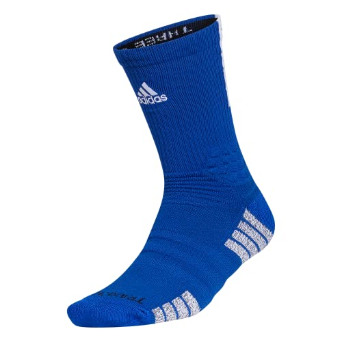 adidas Unisex Creator 365 Basketball Crew Socks (1-Pair), Collegiate Royal Blue/White, Large