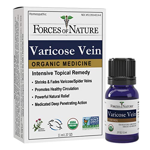 Forces of Nature -Natural, Organic Varicose Vein Treatment (11ml) Non GMO, No Harmful Chemicals –Helps Shrink, Heal and Reduce Appearance of Varicose Veins & Spider Veins