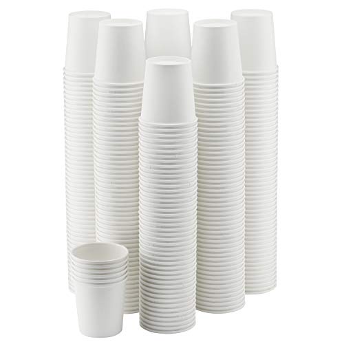 NYHI 300-Pack 4 oz. White Paper Disposable Cups – Hot/Cold Beverage Drinking Cup for Water, Juice, Coffee or Tea – Ideal for Water Coolers, Party, or Coffee On the Go’