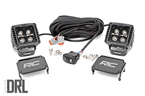 Rough Country 2″ Black Series Square LED Cube Lights | White DRL – 70903BLKDRL