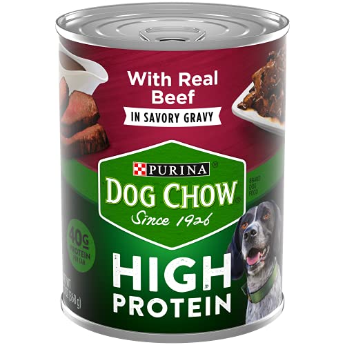 Purina Dog Chow High Protein Gravy Wet Dog Food, High Protein With Real Beef – (12) 13 oz. Cans